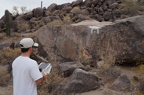 Man using drone